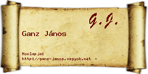 Ganz János névjegykártya
